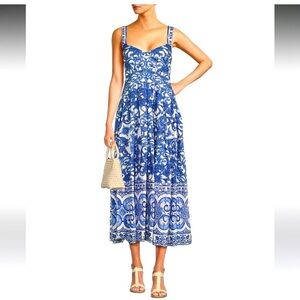 Blue and White Patterned Women's Dress